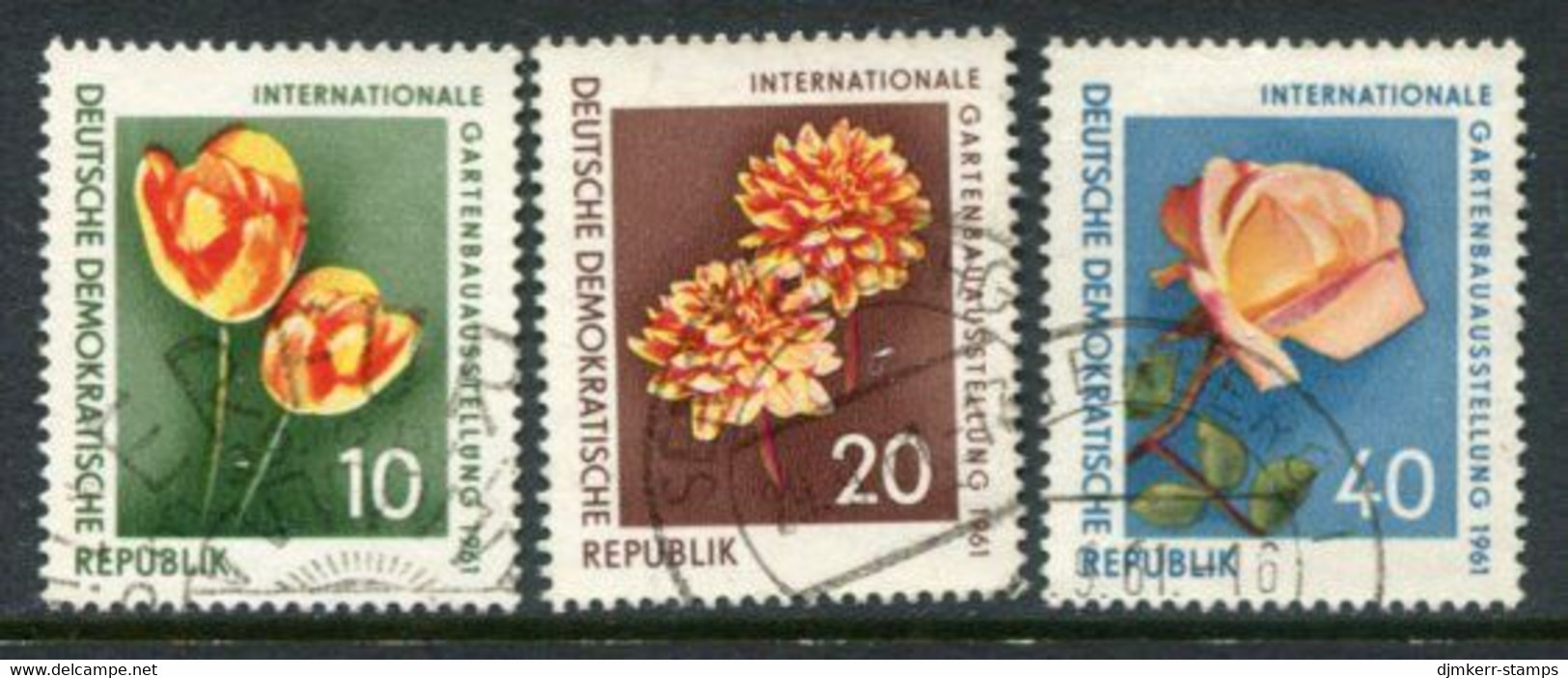 DDR / E. GERMANY 1961 Horticultural Exhibition Used  Michel  854-56 - Gebruikt