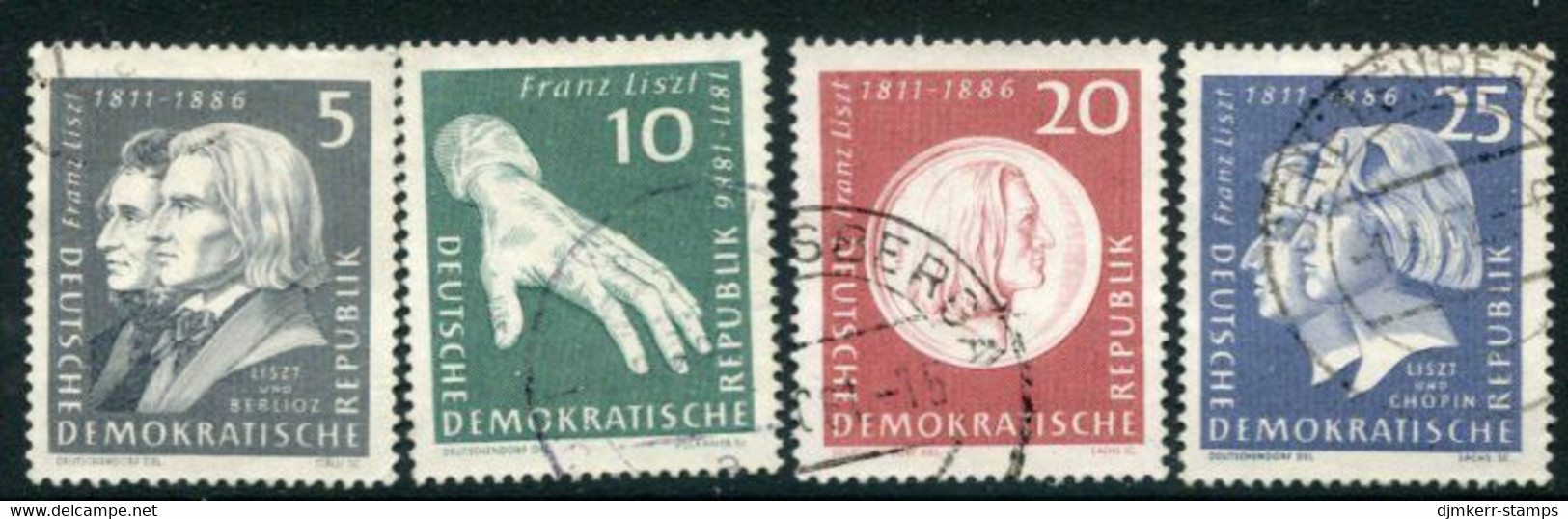 DDR / E. GERMANY 1961 Liszt Birth Anniversary Used  Michel  857-60 - Used Stamps