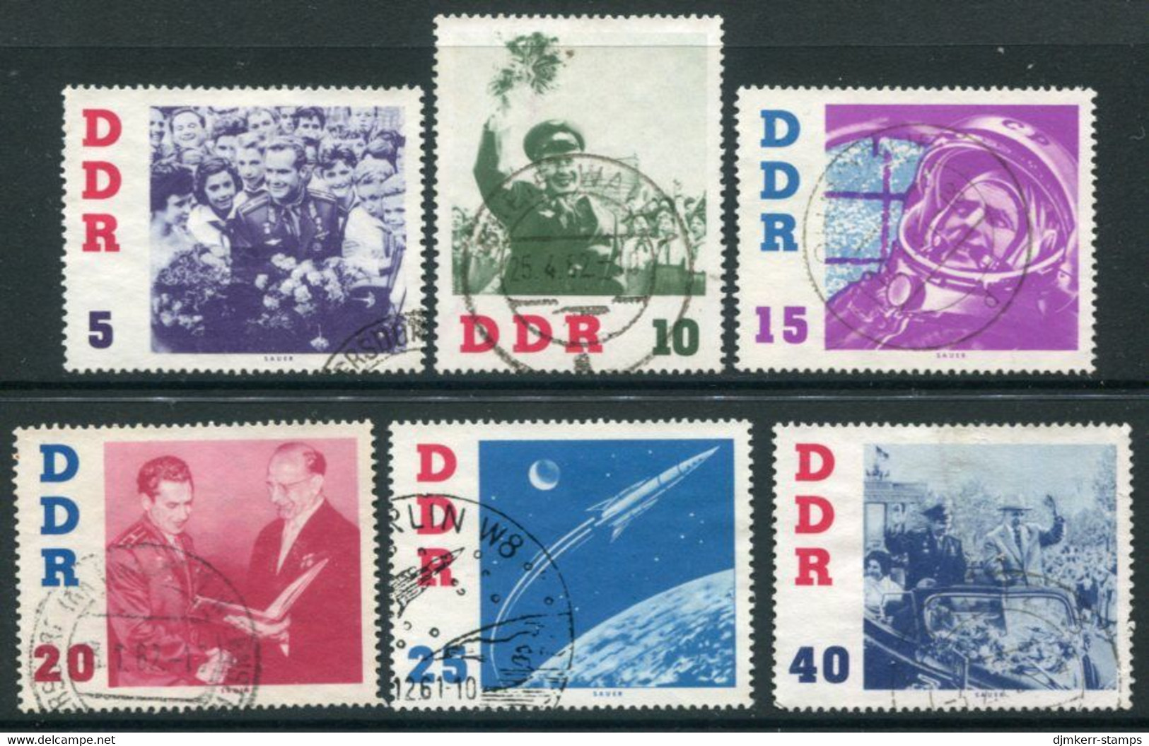 DDR / E. GERMANY 1961 Visit Of Astronaut Titov Used  Michel  863-68 - Usados