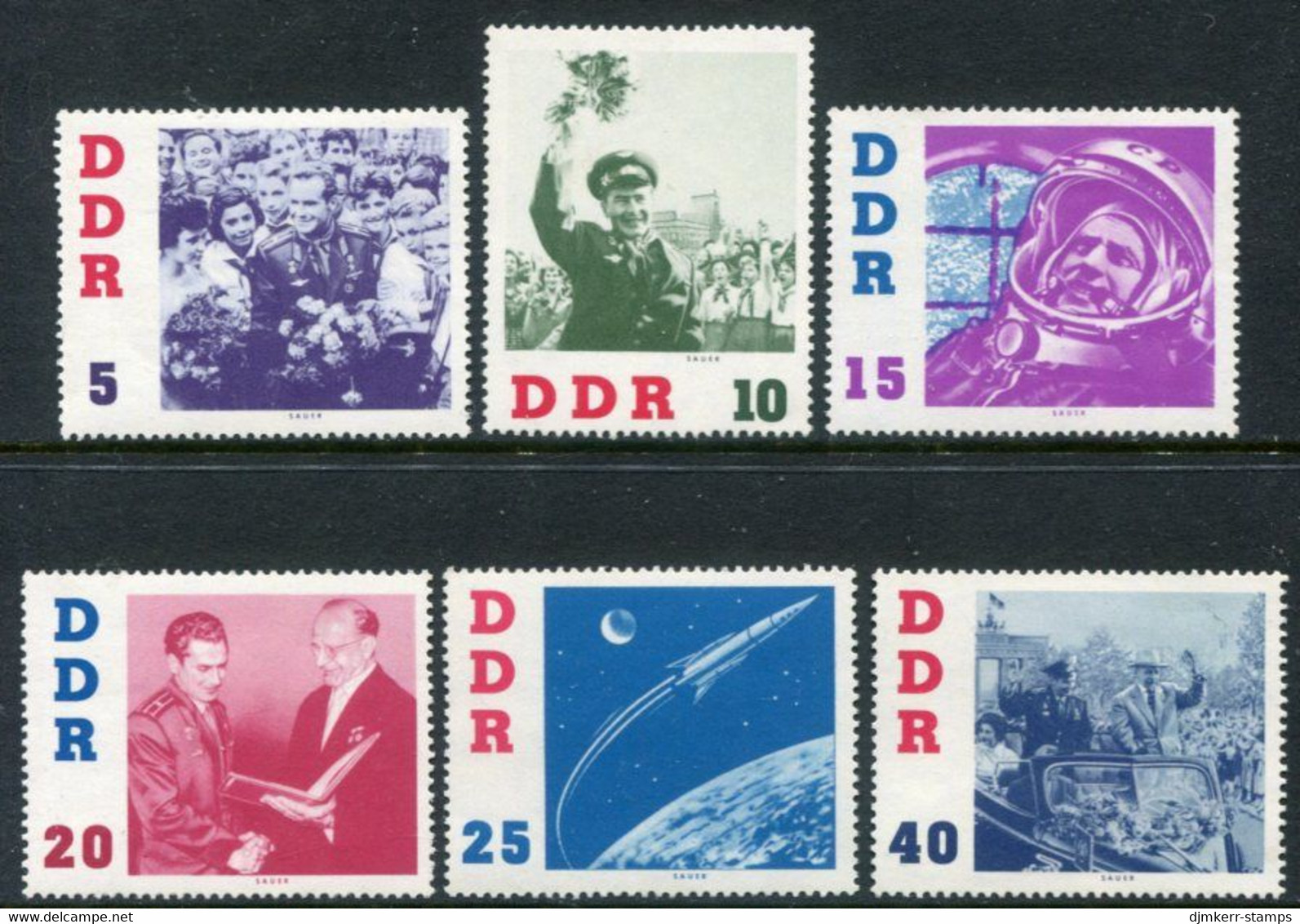 DDR / E. GERMANY 1961 Visit Of Astronaut Titov MNH / **  Michel  863-68 - Nuevos