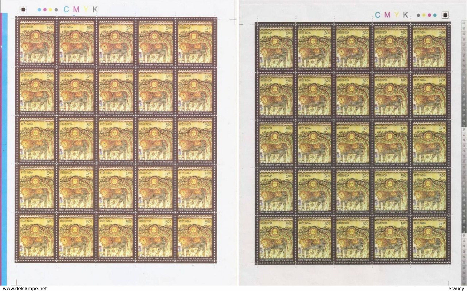 India 2010 CRAFTS MUSEUM SET OF 2 Complete Sheets, MNH P. O Fresh & Fine, Rare - Bambole