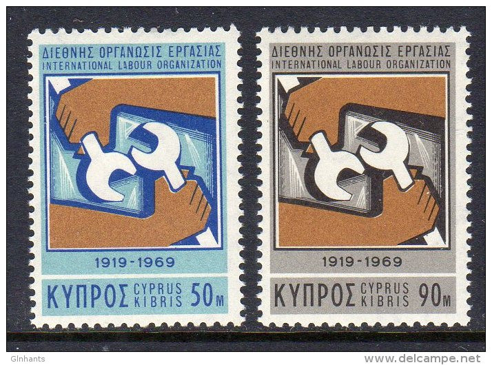 CYPRUS - 1969 ILO INTERNATIONAL LABOUR ORGANISATION SET (2V) FINE MNH ** SG327-328 - IAO