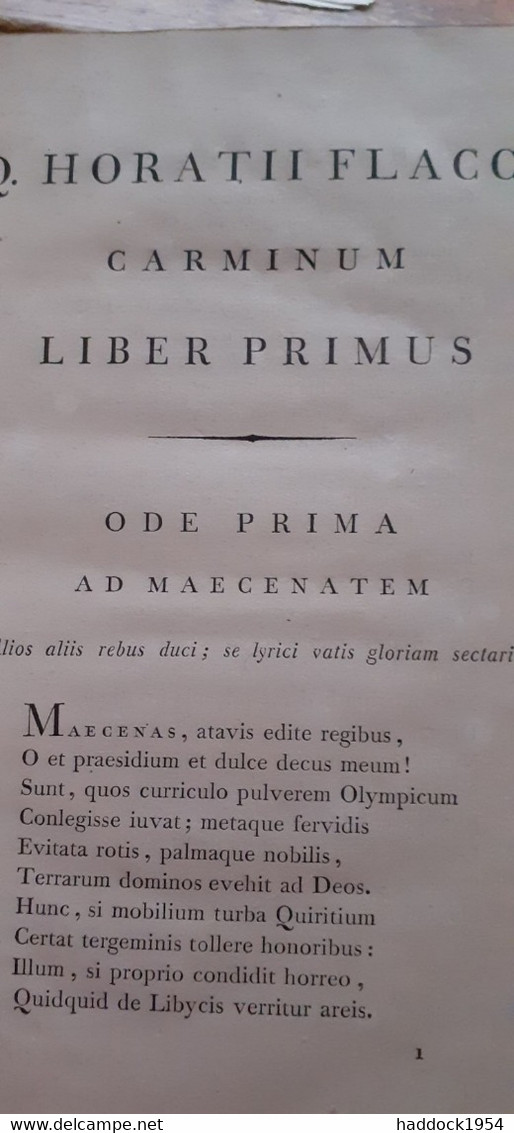 Quinti Horatii Flacci Carmina HORACE Rollandi Et Jacobi 1788 - Livres Anciens