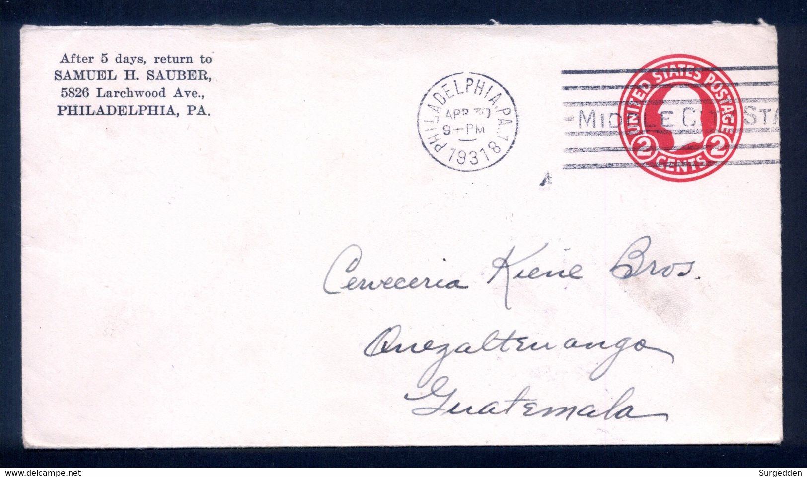 1931 Philadelphia, Nach Quezalteuango, Guatemala - 1921-40