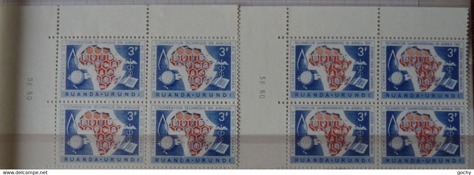 RUANDA - URUNDI : 1960 -  N° 217 /218 **     INSCRIPTION MARGINALE - Unused Stamps
