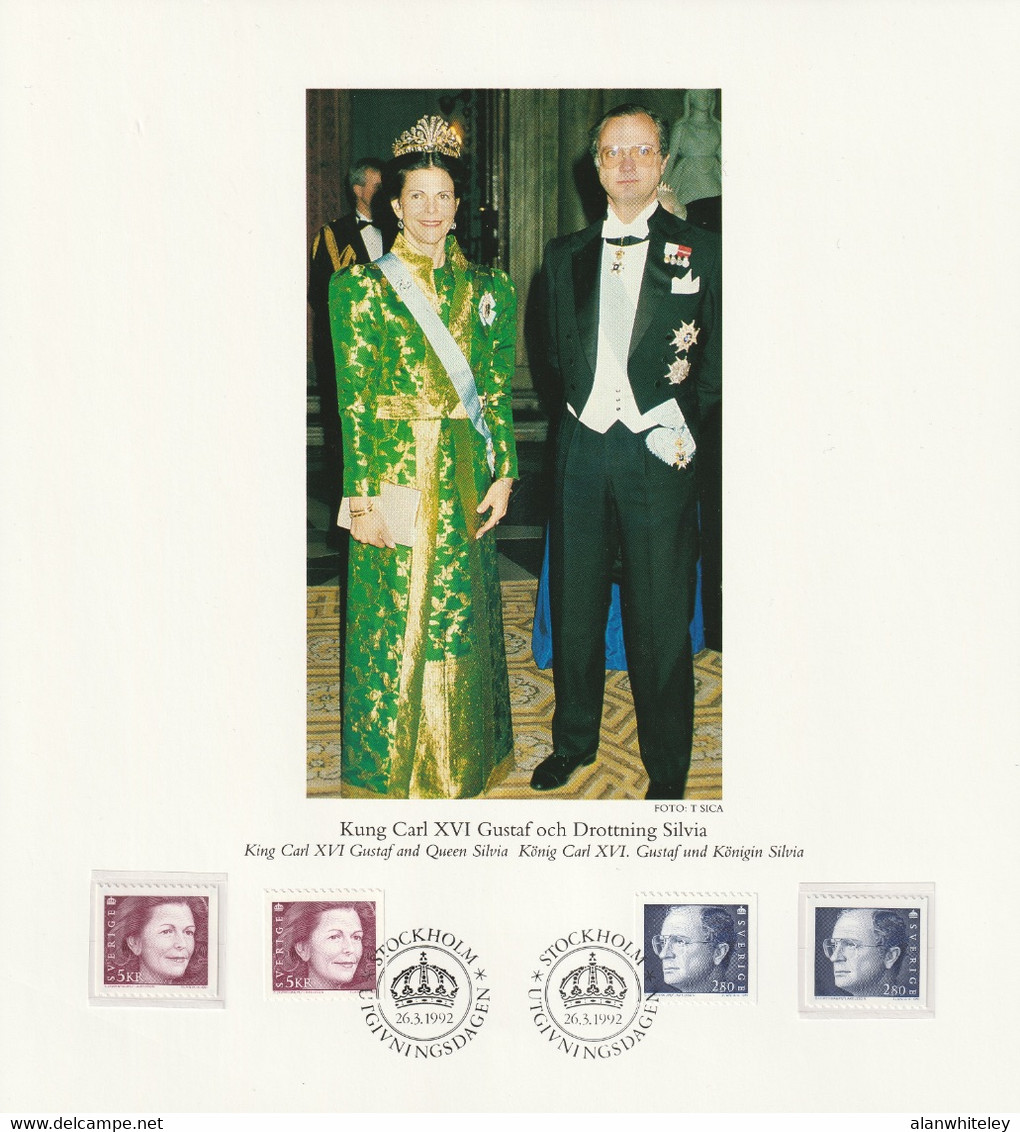 SWEDEN 1992 The Royal Family: Souvenir Folder UM/MNH + CANCELLED - Covers & Documents