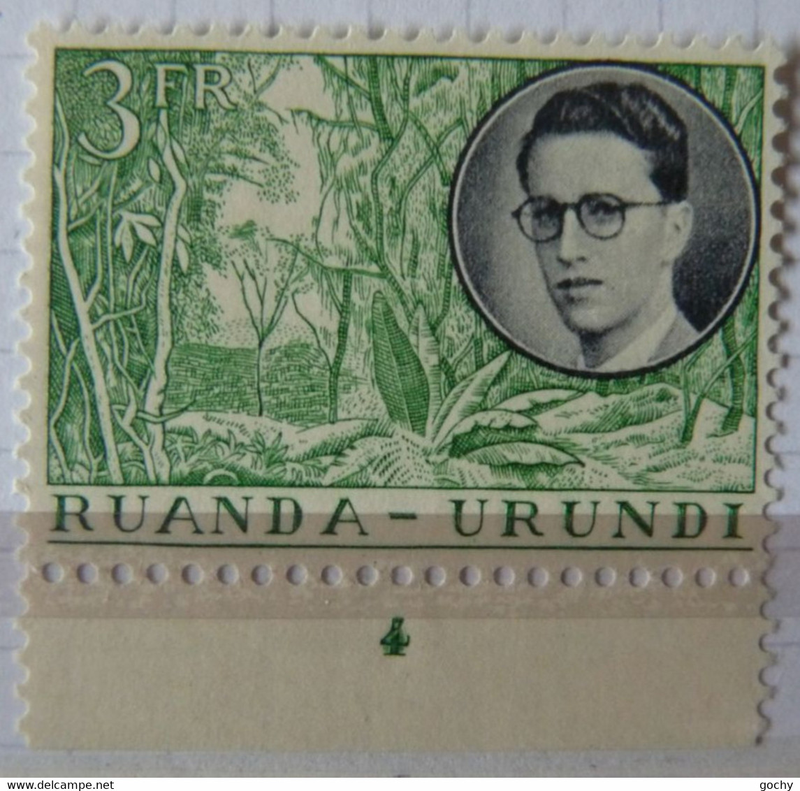 RUANDA - URUNDI  :  1955 - N° 197  **     INSCRIPTION MARGINALE        PLANCHE 4 - Neufs