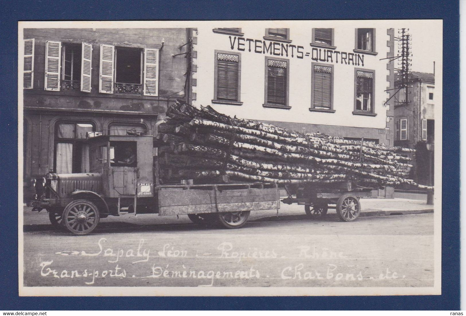 CPA [42] Loire > Charlieu Voiture Automobile Camion Carte Photo Voir Dos - Charlieu