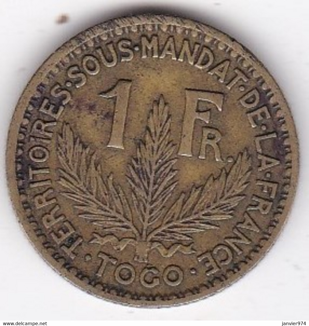 Territoire Sous Mandat De La France. Togo. 1 Franc 1924.  Bronze Aluminium, Lec# 11 - Togo