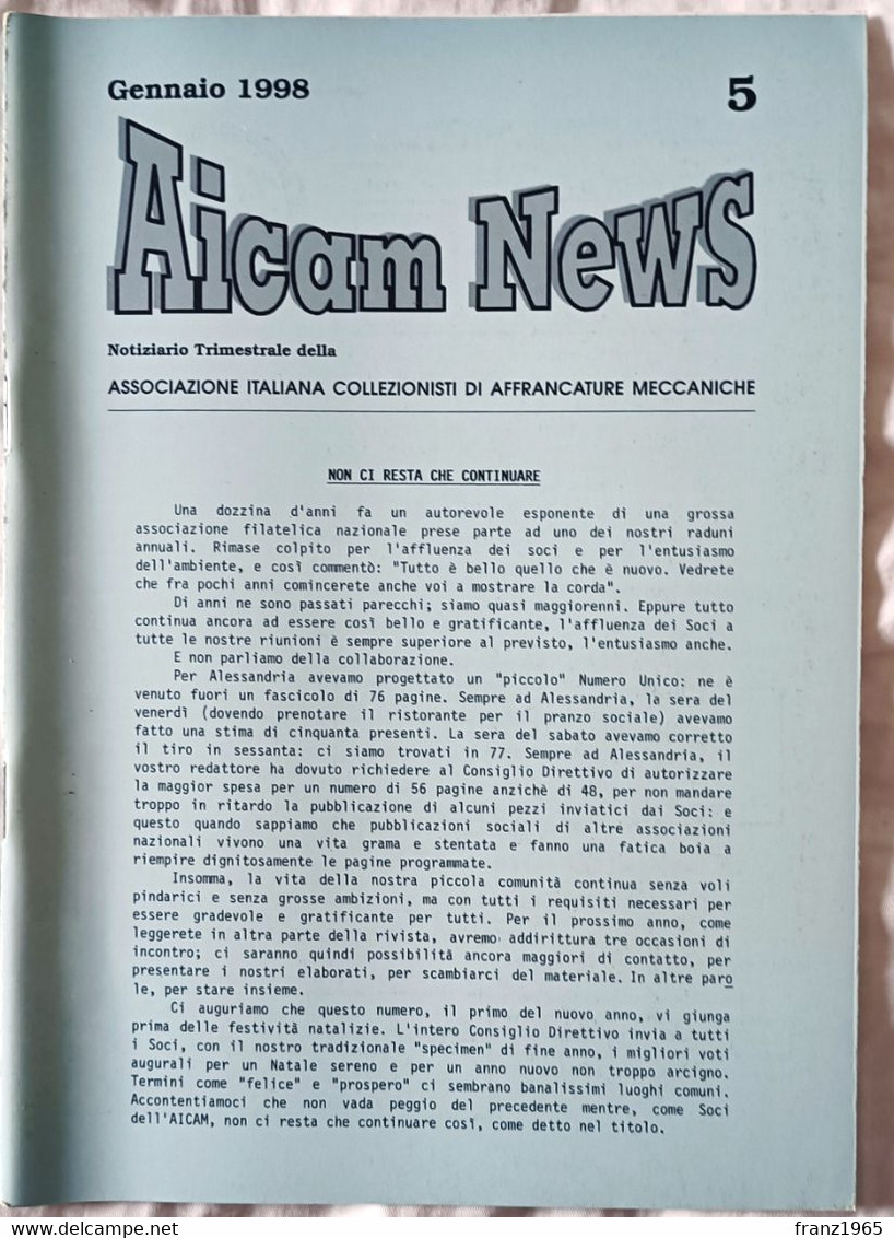 AICAM News - Notiziario Trimestrale Della AICAM - N. 5 Gennaio 1998 - Meccanofilia