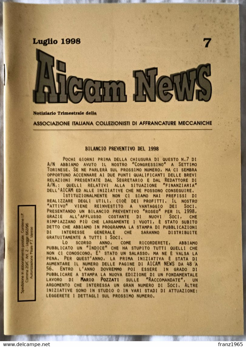 AICAM News - Notiziario Trimestrale Della AICAM - N. 7 Luglio 1998 - Mechanische Stempel