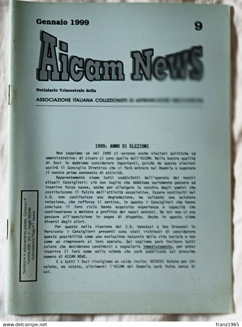 AICAM News - Notiziario Trimestrale Della AICAM - N. 9 Gennaio 1999 - Oblitérations Mécaniques