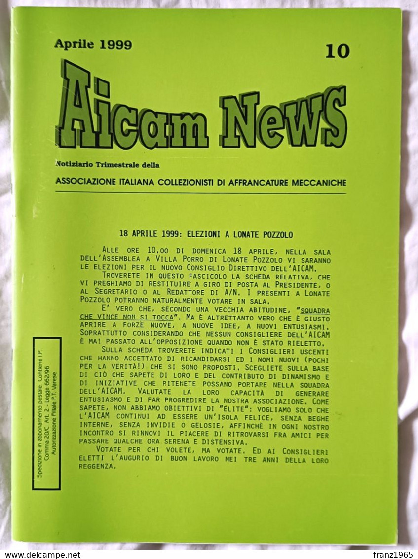 AICAM News - Notiziario Trimestrale Della AICAM - N. 10 Aprile 1999 - Mechanische Stempel