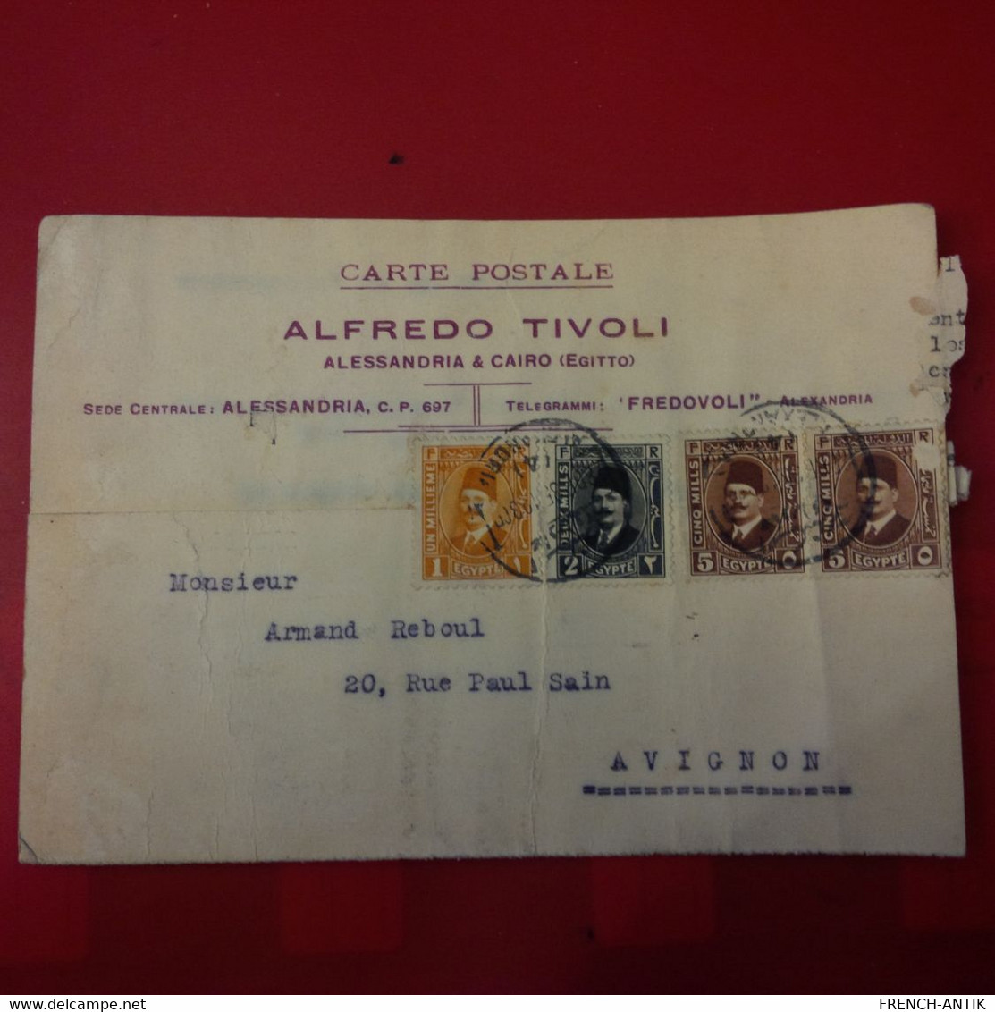 LETTRE ALESSANDRIA ET CAIRO POUR AVIGNON - Covers & Documents