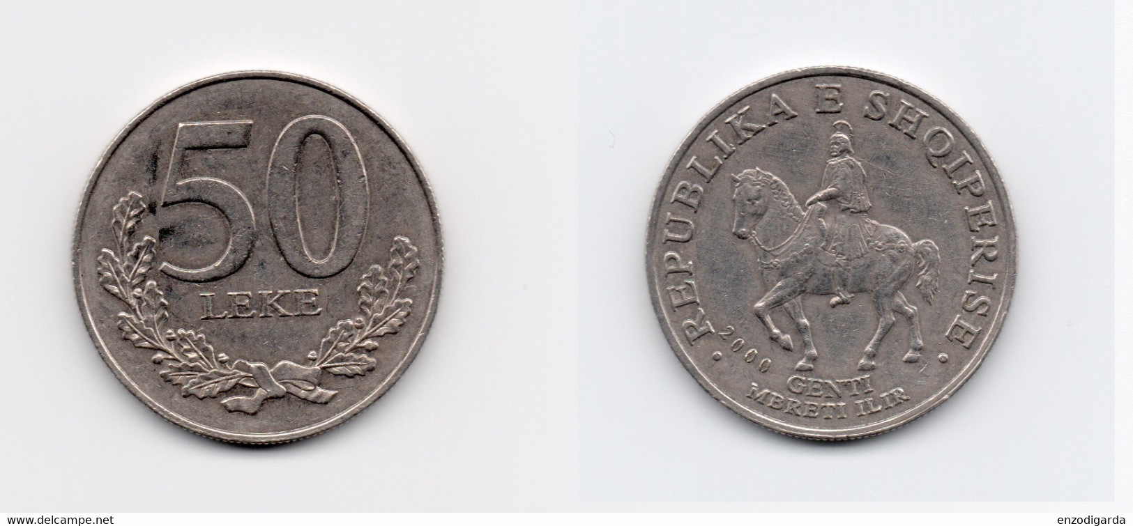 50 Leke – Albanie – 2000 – Statue équestre – Cuivre Nickel – État TTB – KM 79 - Albania