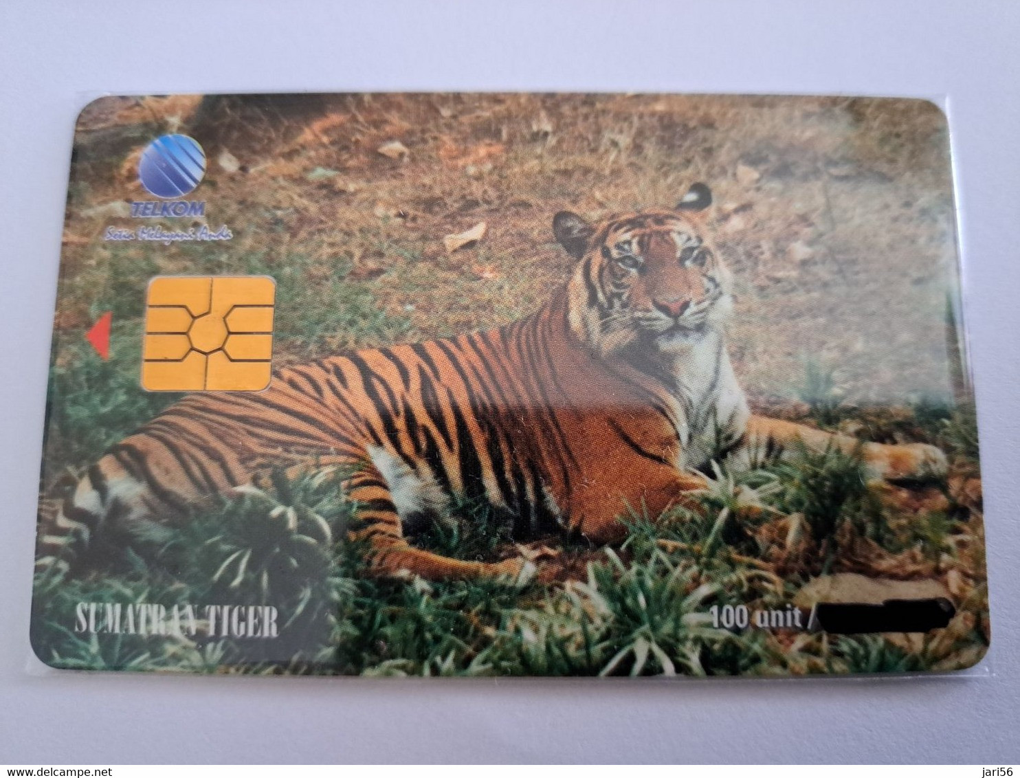 INDONESIA CHIPCARD 100 UNITS  TIGER/TIGRE    Fine Used Card   **11799 ** - Indonésie