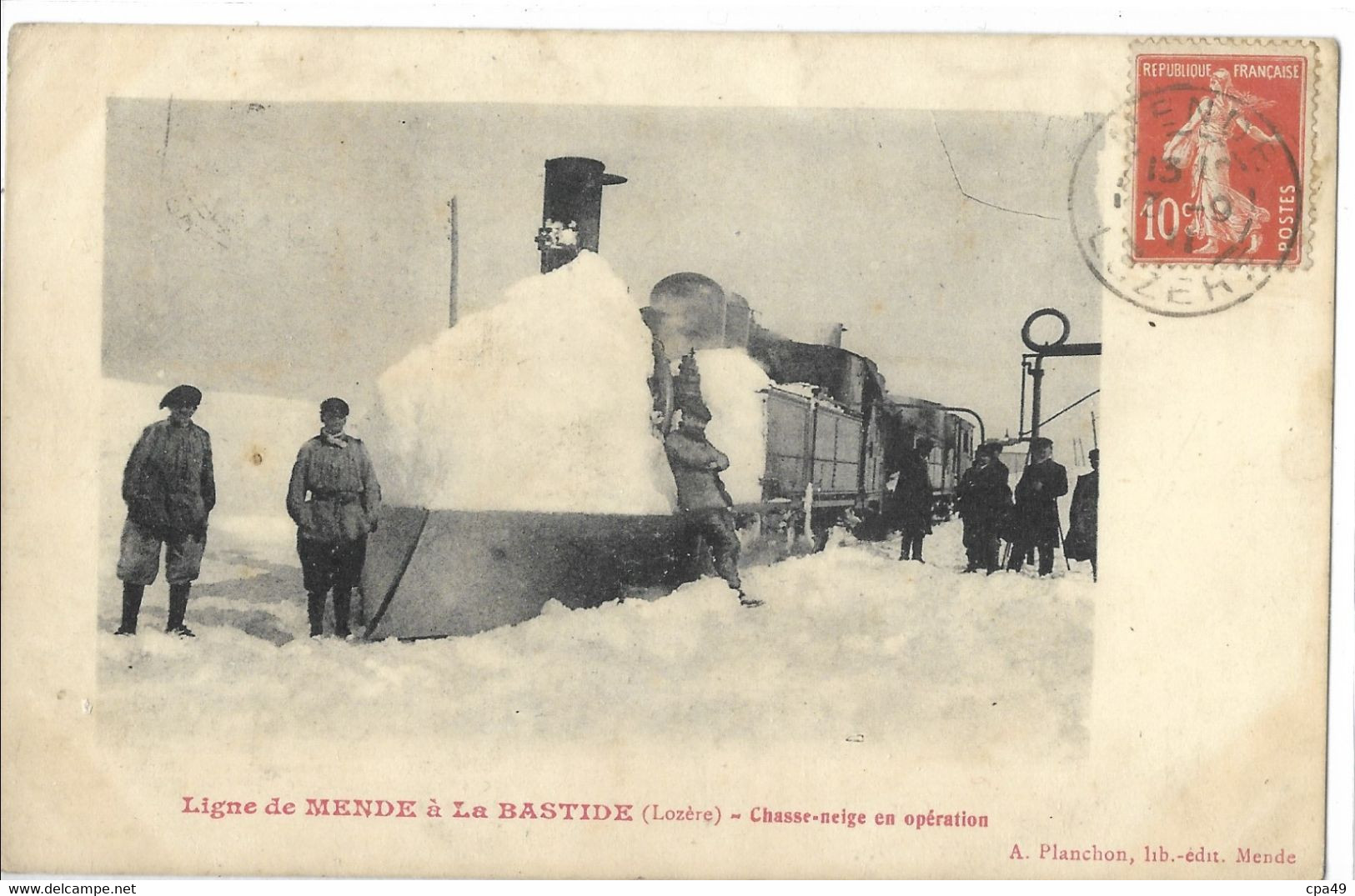 48  LIGNE  DE  MENDE  A  LA  BASTIDE  CHASSE - NEIGE  EN  OPERATION - Mende