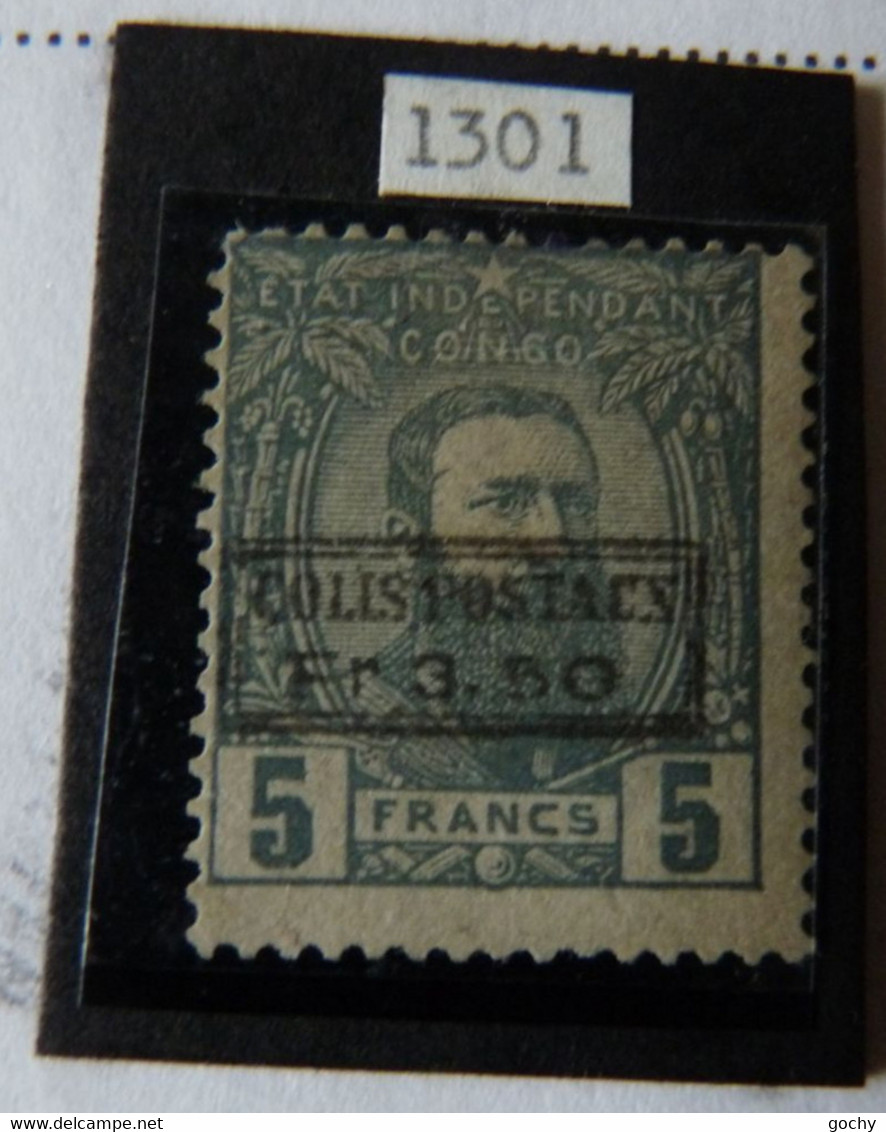 BELGIAN CONGO BELGE :  1889  -    CP 5    ( * )   CAT: 240,00€      COLIS POSTAUX + Certificat - Spoorwegzegels