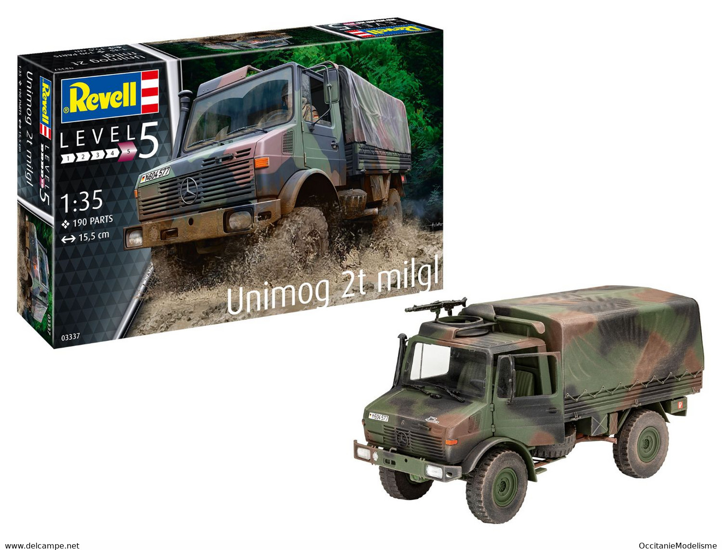 Revell - Mercedes UNIMOG 2T Milgl Maquette Militaire Kit Plastique Réf. 03337 Neuf NBO 1/35 - Véhicules Militaires