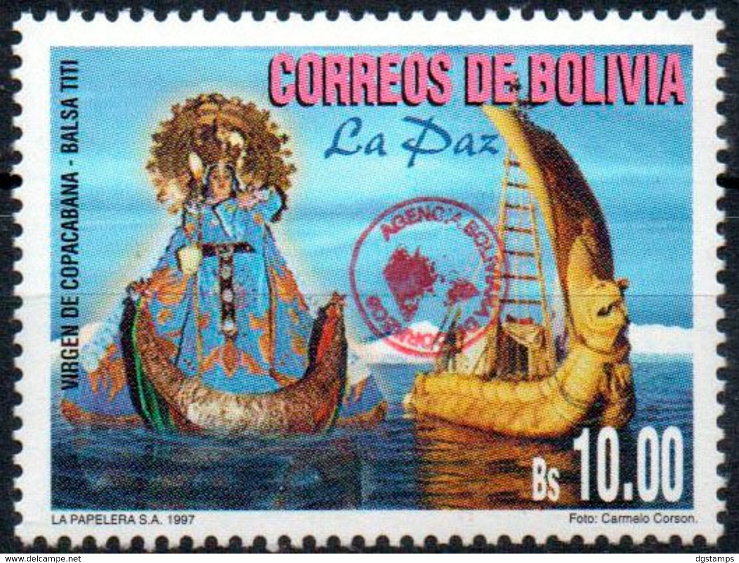 Bolivia 2018 ** CEFIBOL 2423 Issued 1997 ECOBOL CB #1627 Virgen De Copacabana Enabled AgBC. Only 100 Known. - Bolivia