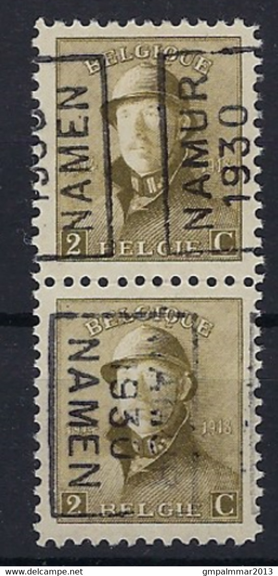 Koning Albert I Met Helm Nr. 166 Voorafgestempeld Nr. 5269   A + B Samenhangend NAMUR 1930 NAMEN  ; Staat Zie Scan ! RRR - Roulettes 1930-..