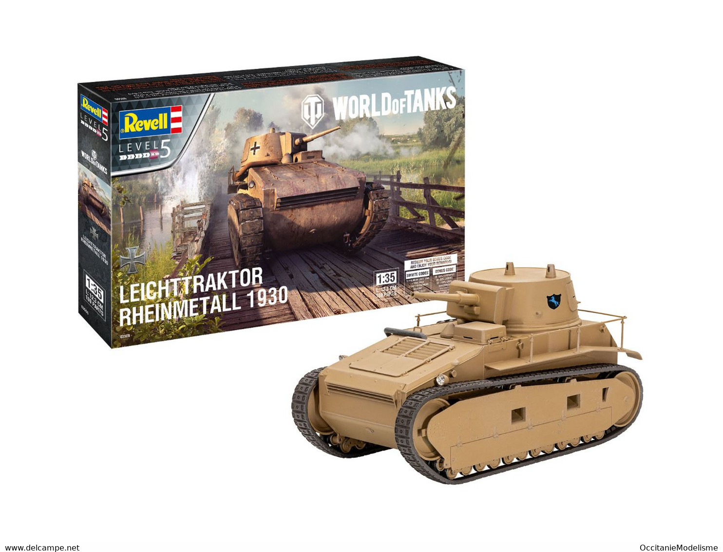 Revell World Of Tanks - Char LEICHTTRAKTOR RHEINMETALL 1930 WoT Maquette Militaire Kit Plastique Réf. 03506 Neuf 1/35 - Véhicules Militaires