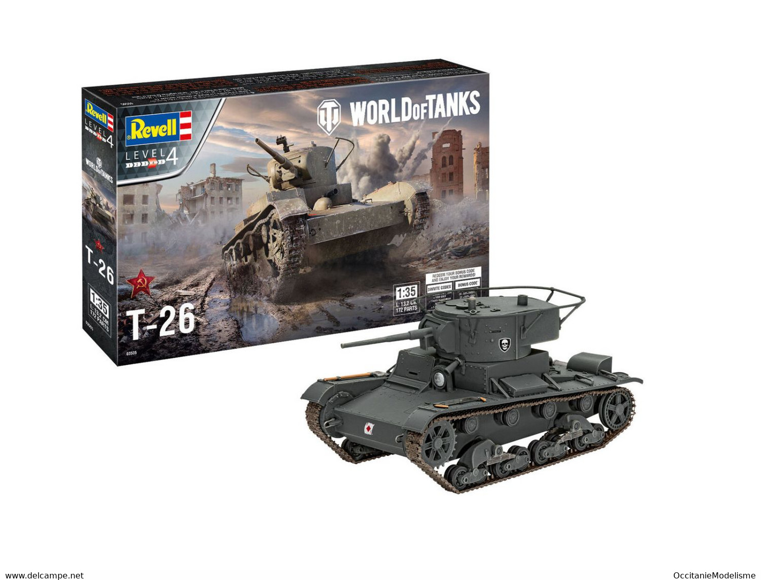 Revell World Of Tanks - Char T-26 WoT Maquette Militaire Kit Plastique Réf. 03505 Neuf 1/35 - Véhicules Militaires