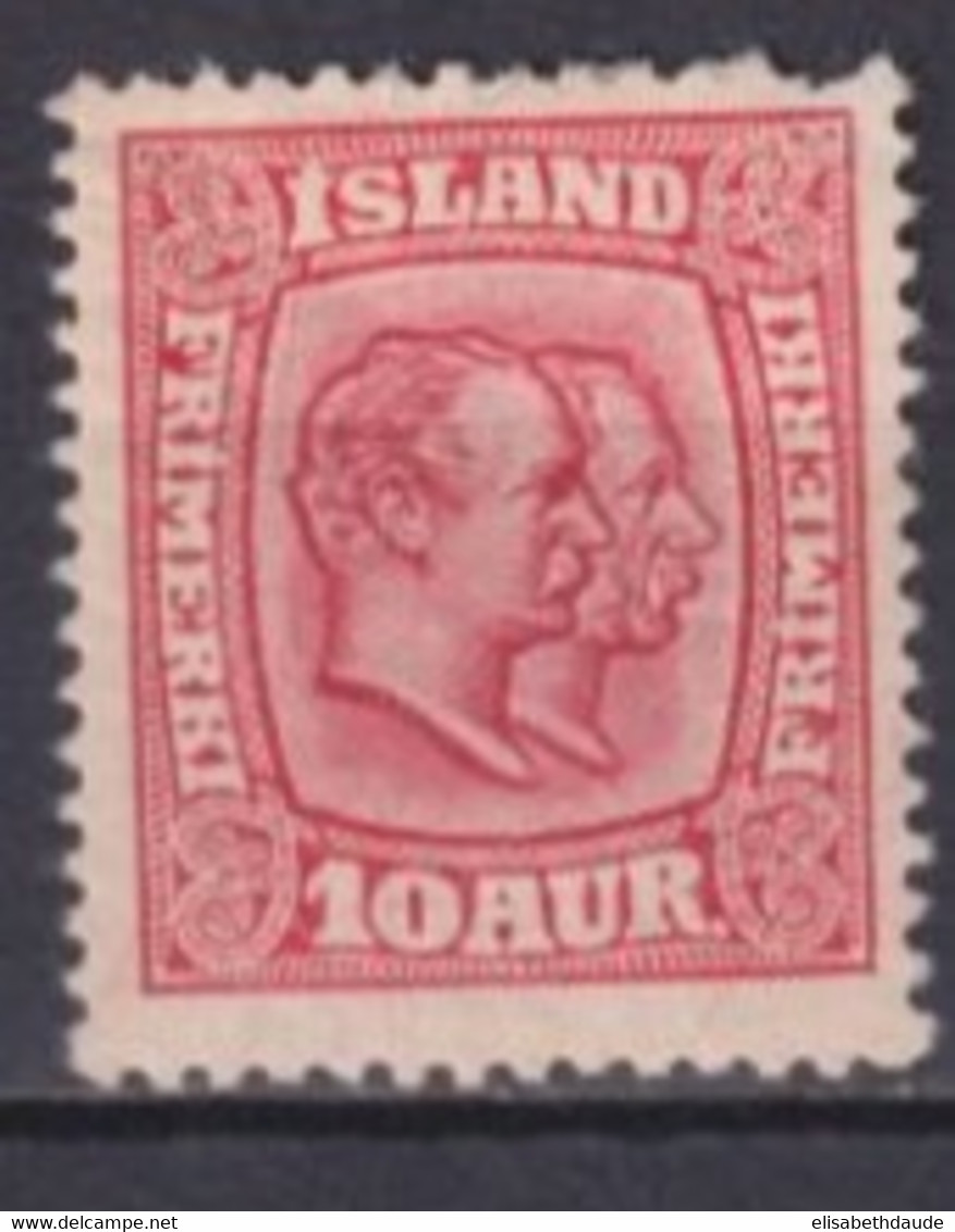 ISLANDE - 1907 - YVERT N°52 * MH FILIGRANE COURONNE - DEFECTUEUX - COTE = 100 EUR. - Unused Stamps
