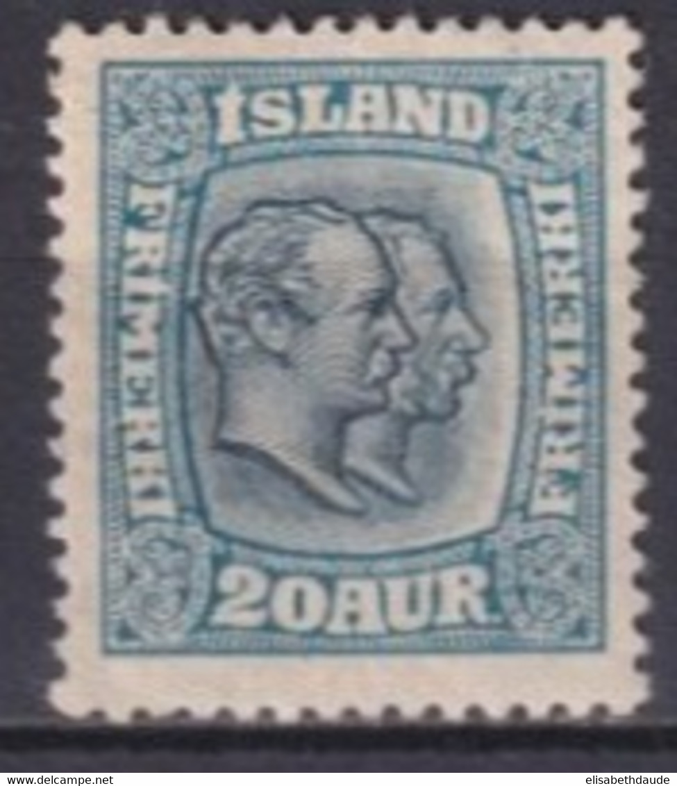 ISLANDE - 1913 - YVERT N°52 * MH FILIGRANE CROIX  - COTE = 185 EUR. - Ongebruikt