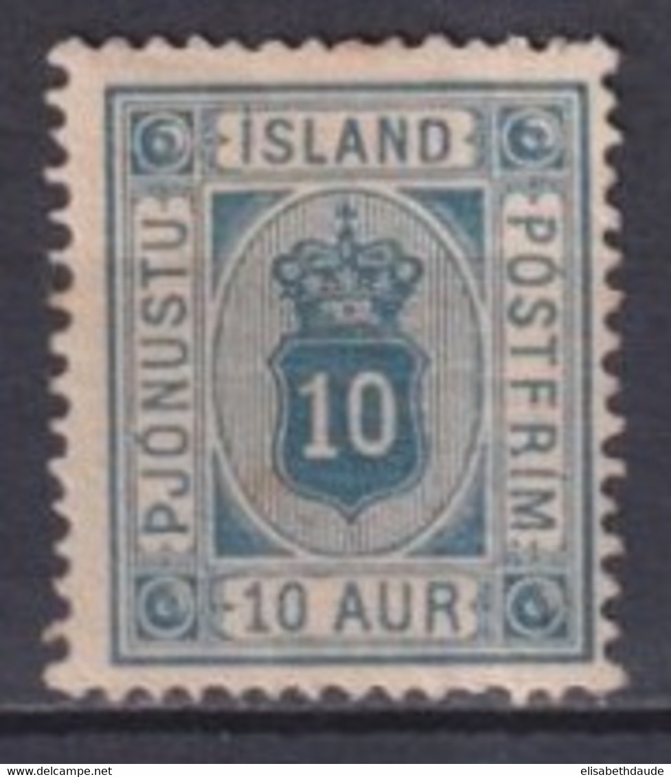 ISLANDE - 1876 - SERVICE YVERT N°6 * MH  - COTE = 65 EUR. - Ongebruikt