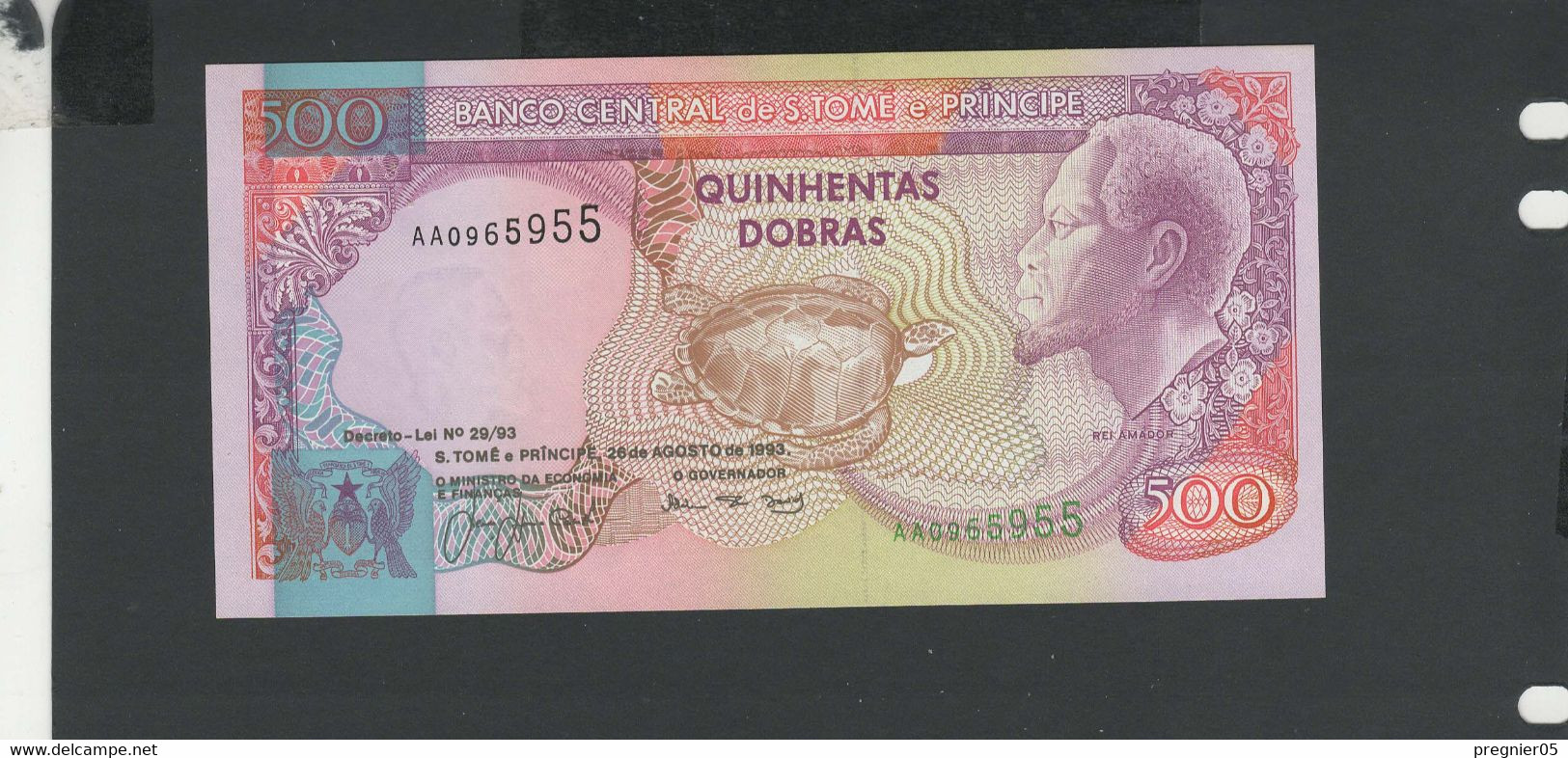 SAO TOME E PRINCIPE - Billet 500 Dobras 1993 NEUF Pick.63 - San Tomé E Principe
