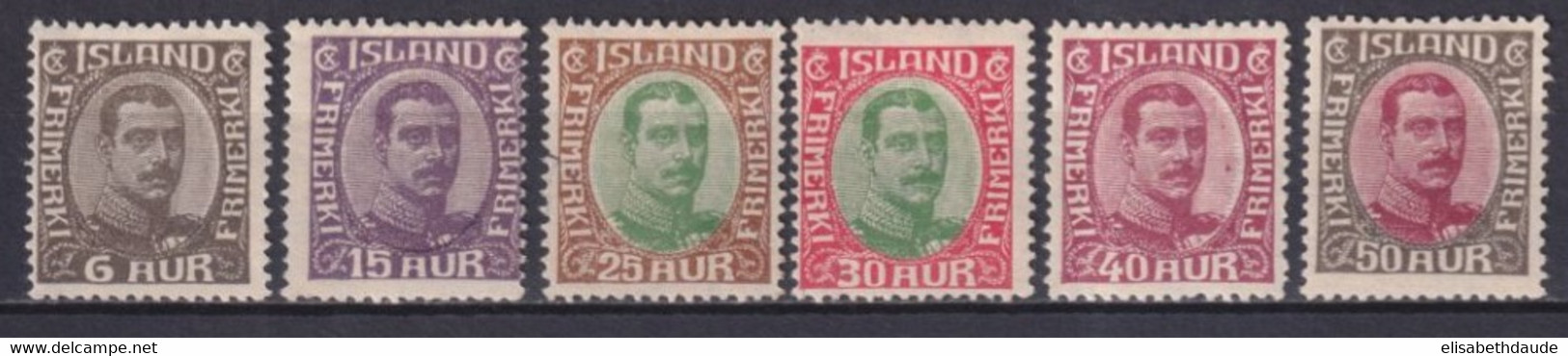 ISLANDE - 1920 - YVERT N° 86+89+91/94 * MH - COTE = 342 EUR - Nuevos