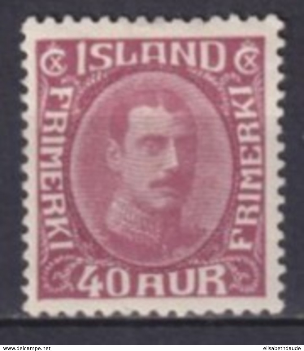 ISLANDE - 1931 CENTRE REFAIT - YVERT N° 150 * MH - COTE = 185 EUR - Neufs