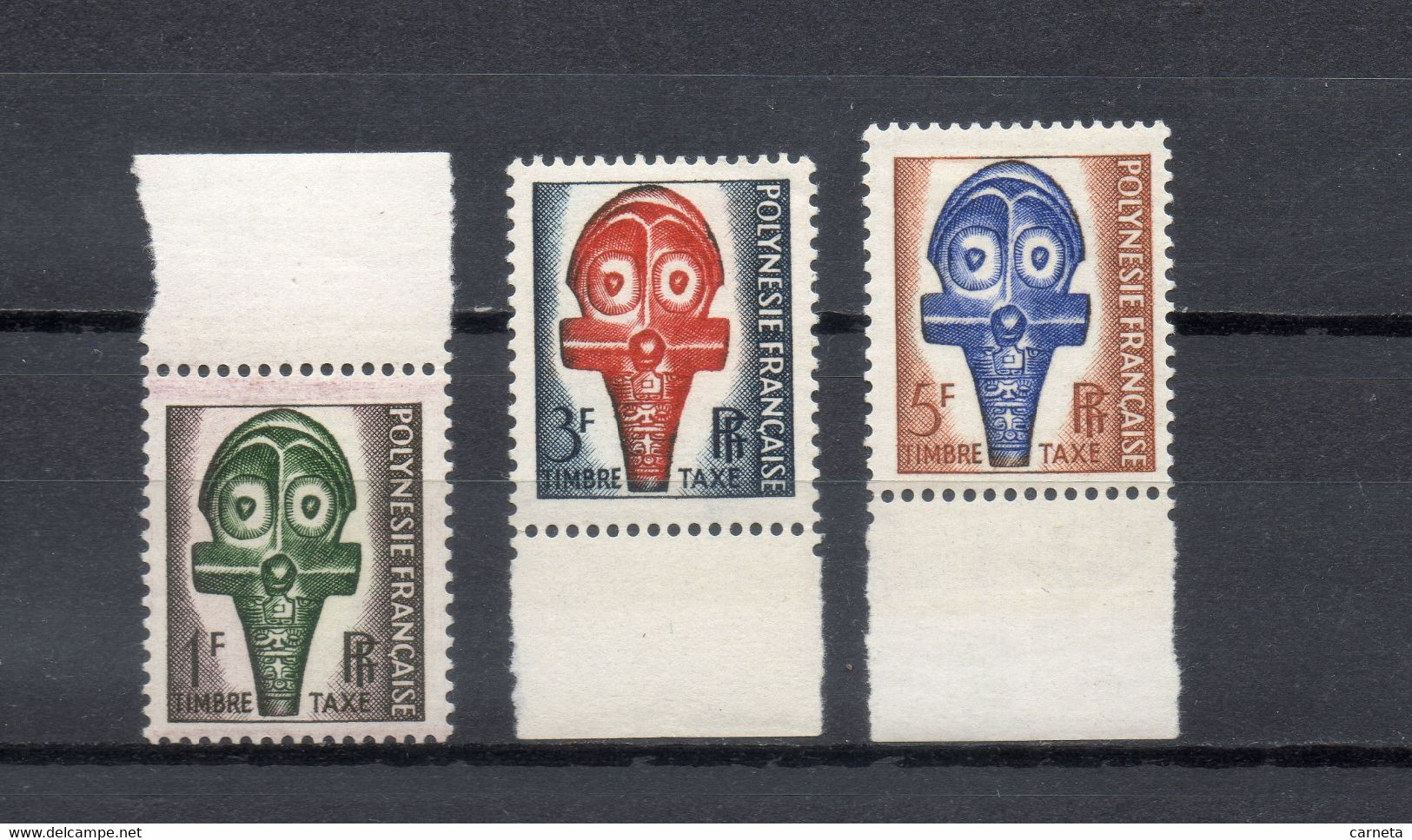 POLYNESIE  TAXE  N°  1 à 3   NEUFS SANS CHARNIERE COTE  2.90€   MASQUE - Timbres-taxe