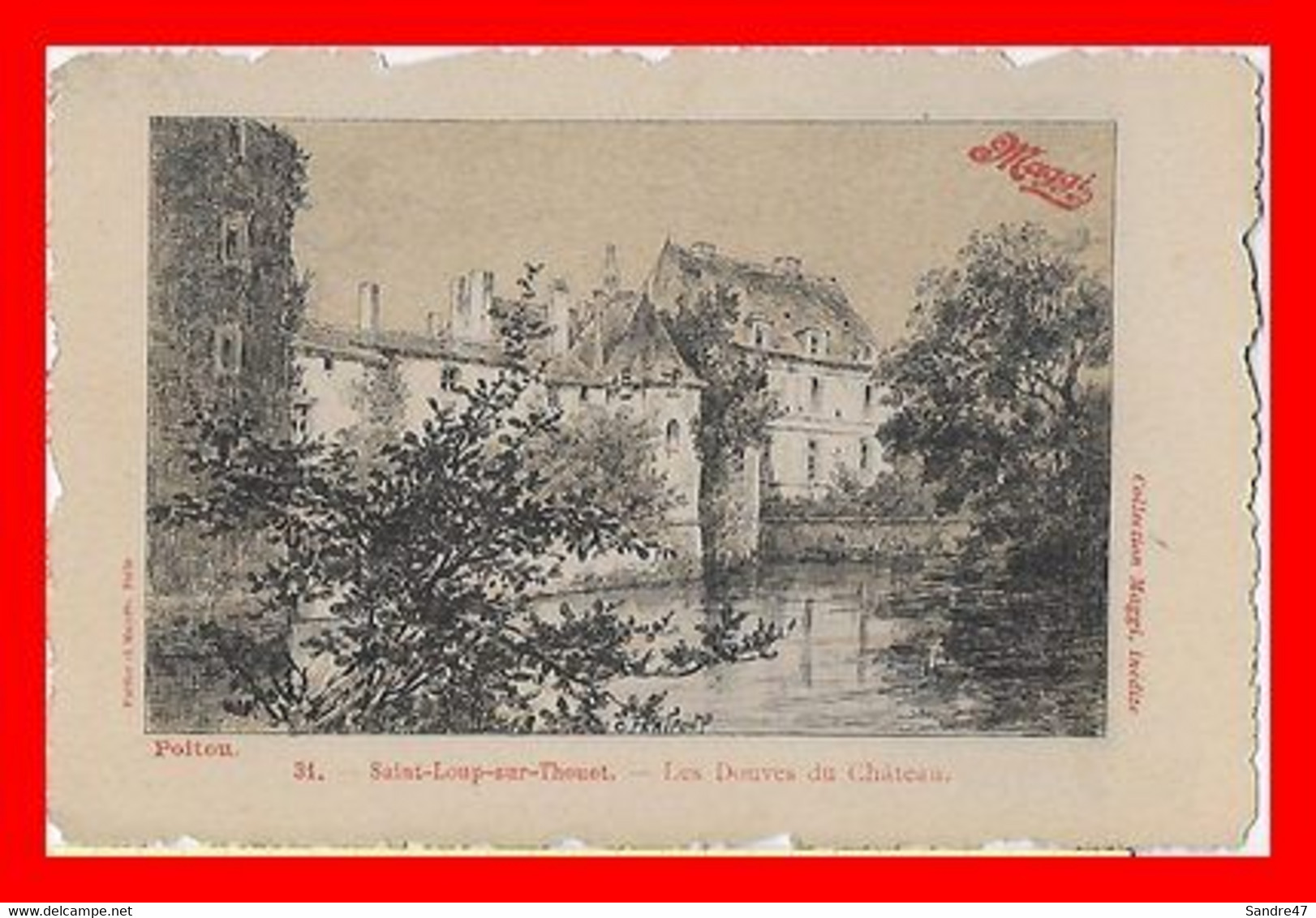 CPA (79)  SAINT-LOUP-sur-THOUET.  Les Douves Du Château. Pub Bouillon Maggi...P365 - Saint Loup Lamaire