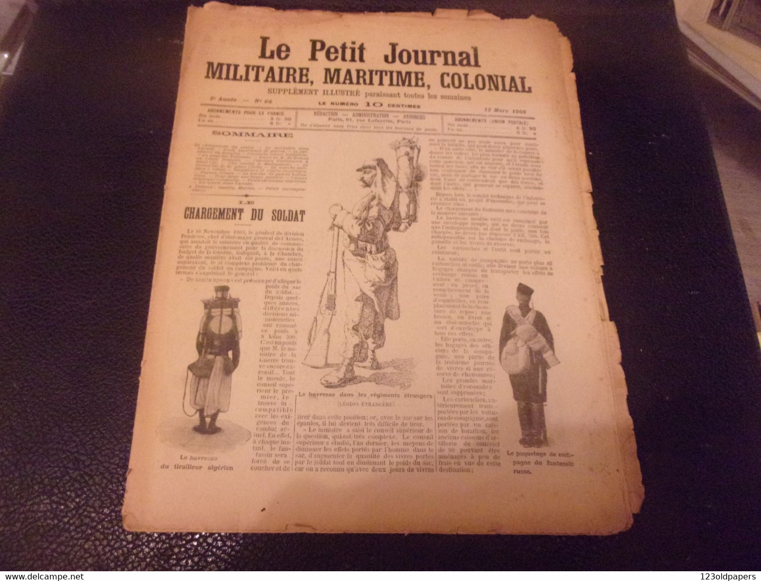 ♥️♥️ N°66 1905 ♥️♥️ LE PETIT JOURNAL MILITAIRE MARITIME COLONIAL HAVRESAC LEGION  TIRAILLEUR  RUSSE PAQUETAGE SIMPLON TA - Andere & Zonder Classificatie