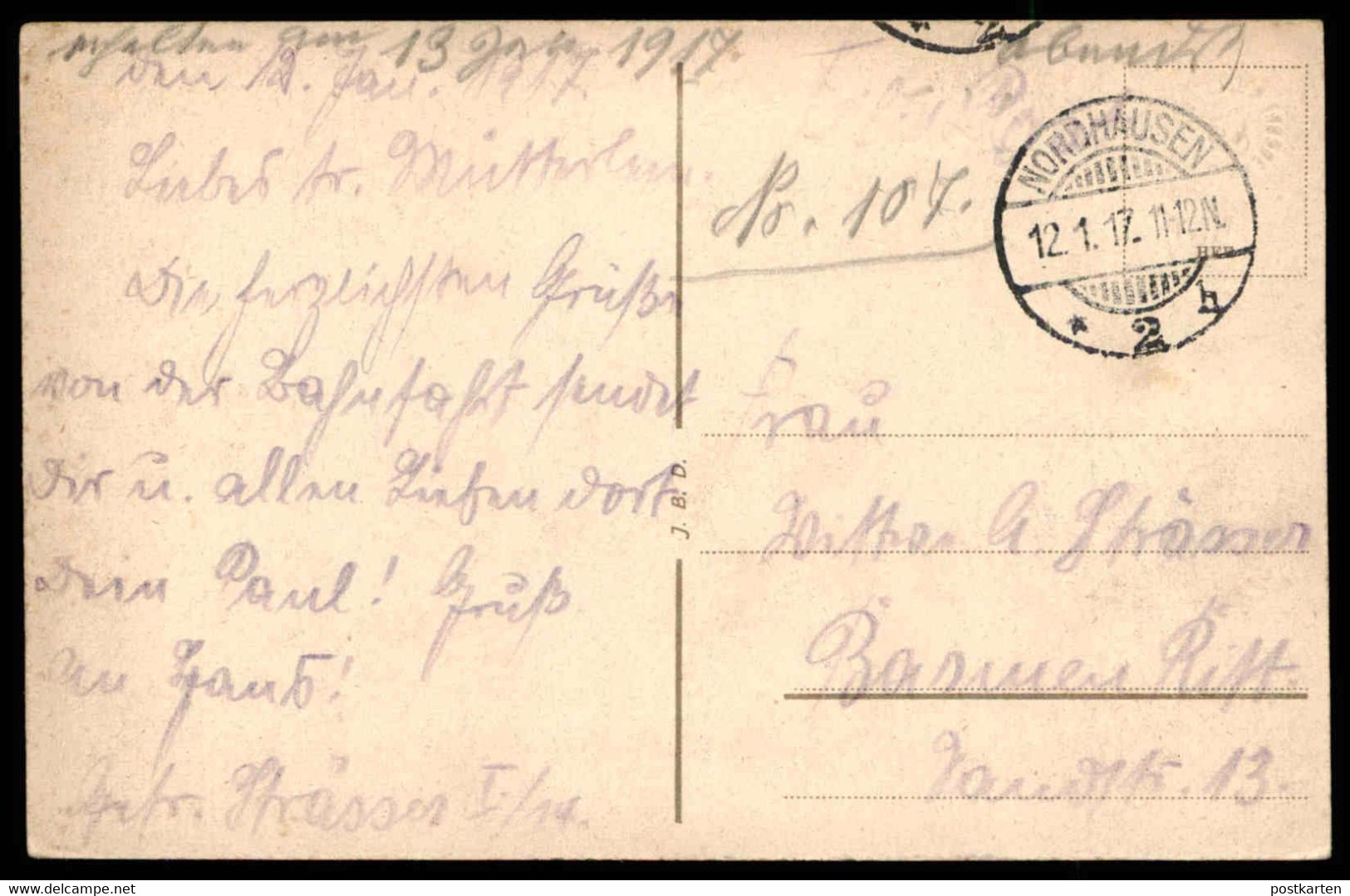 ALTE POSTKARTE SANGERHAUSEN PANORAMA 1917 Feldpost Ansichtskarte AK Cpa Postcard - Sangerhausen