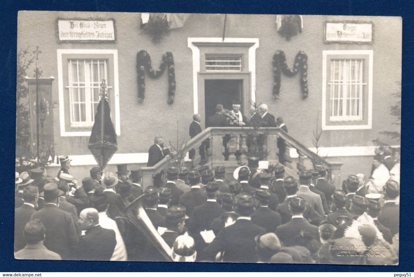 Luxembourg. Ettelbruck. Cérémonie Devant L'ancien Presbytère. Carte-photo Chr. Krantz. - Ettelbruck