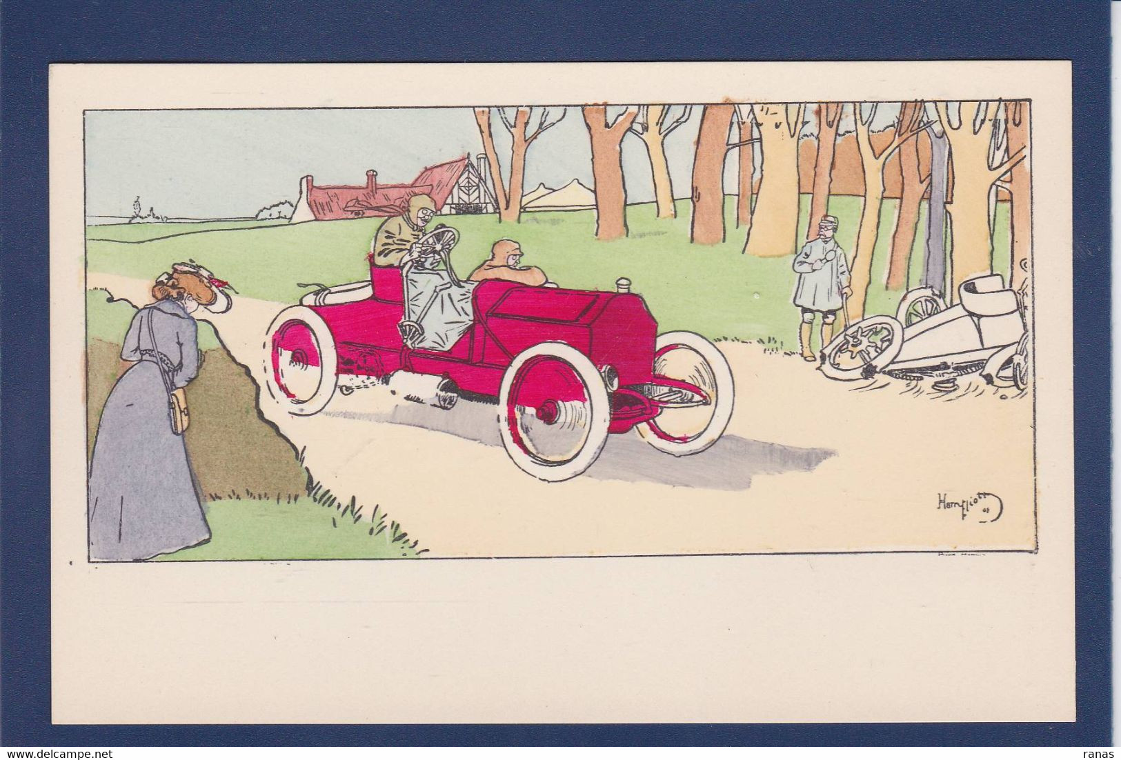 CPA Elliot Harry Art Nouveau Non Circulé Voiture Automobile Course - Elliot