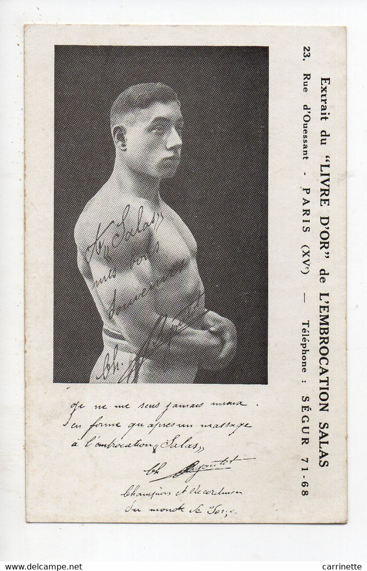 Halterophilie - Charles RIGOULOT - Champion Du Monde De Force - Livre D'Or De L'Embrocation Salas - Weightlifting