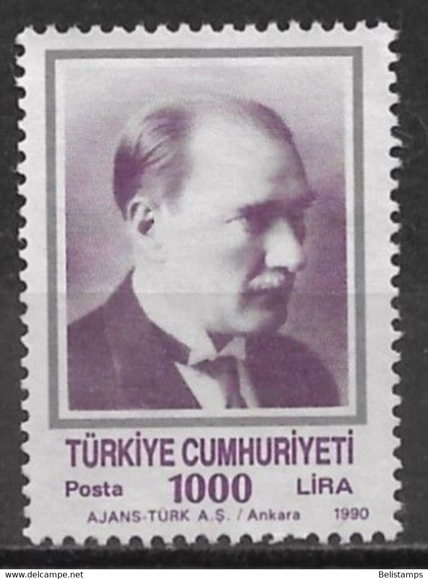 Turkey 1990. Scott #2486 (U) Kemal Ataturk - Oblitérés