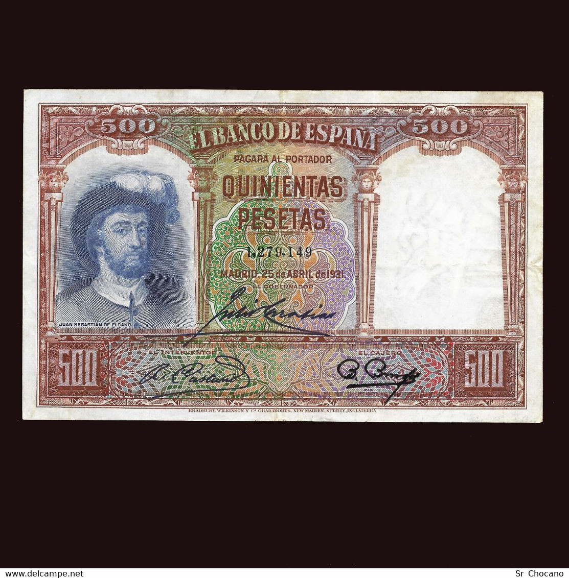 Billete. 500 Pts. 25 De Abril De 1931. Circulado. Nº 6689837. Buen Estado. - 500 Peseten