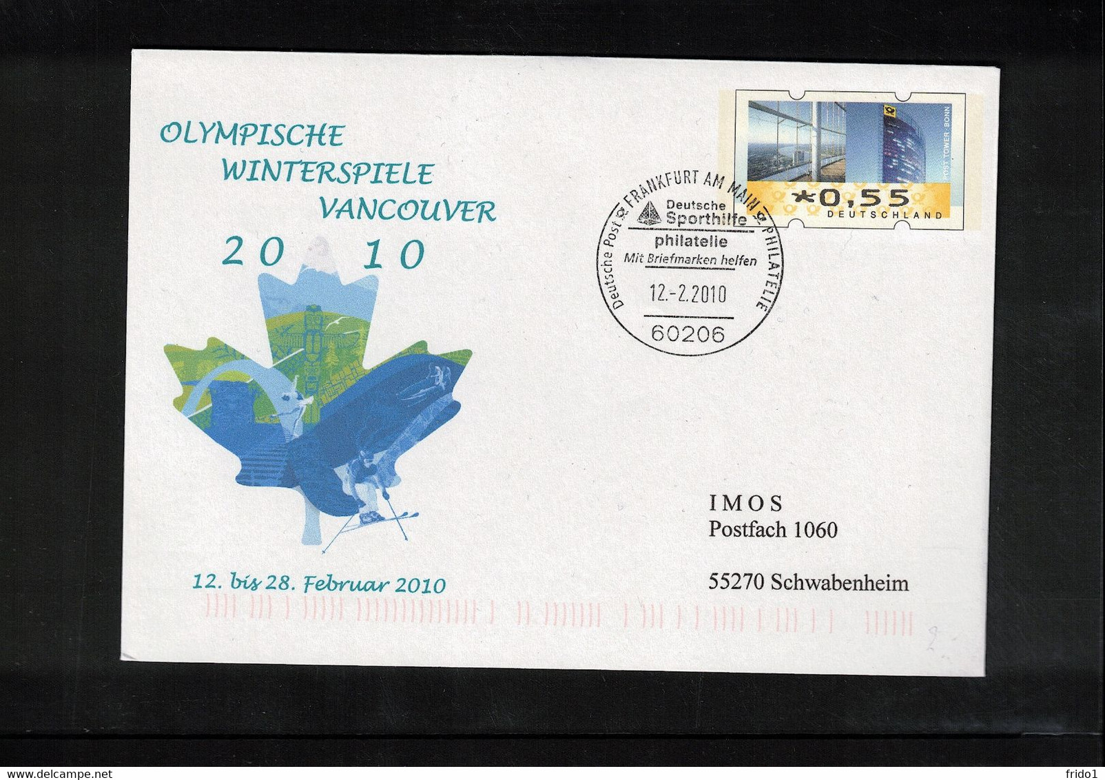 Germany / Deutschland 2010 Olympic Games Vancouver Interesting Cover - Winter 2010: Vancouver