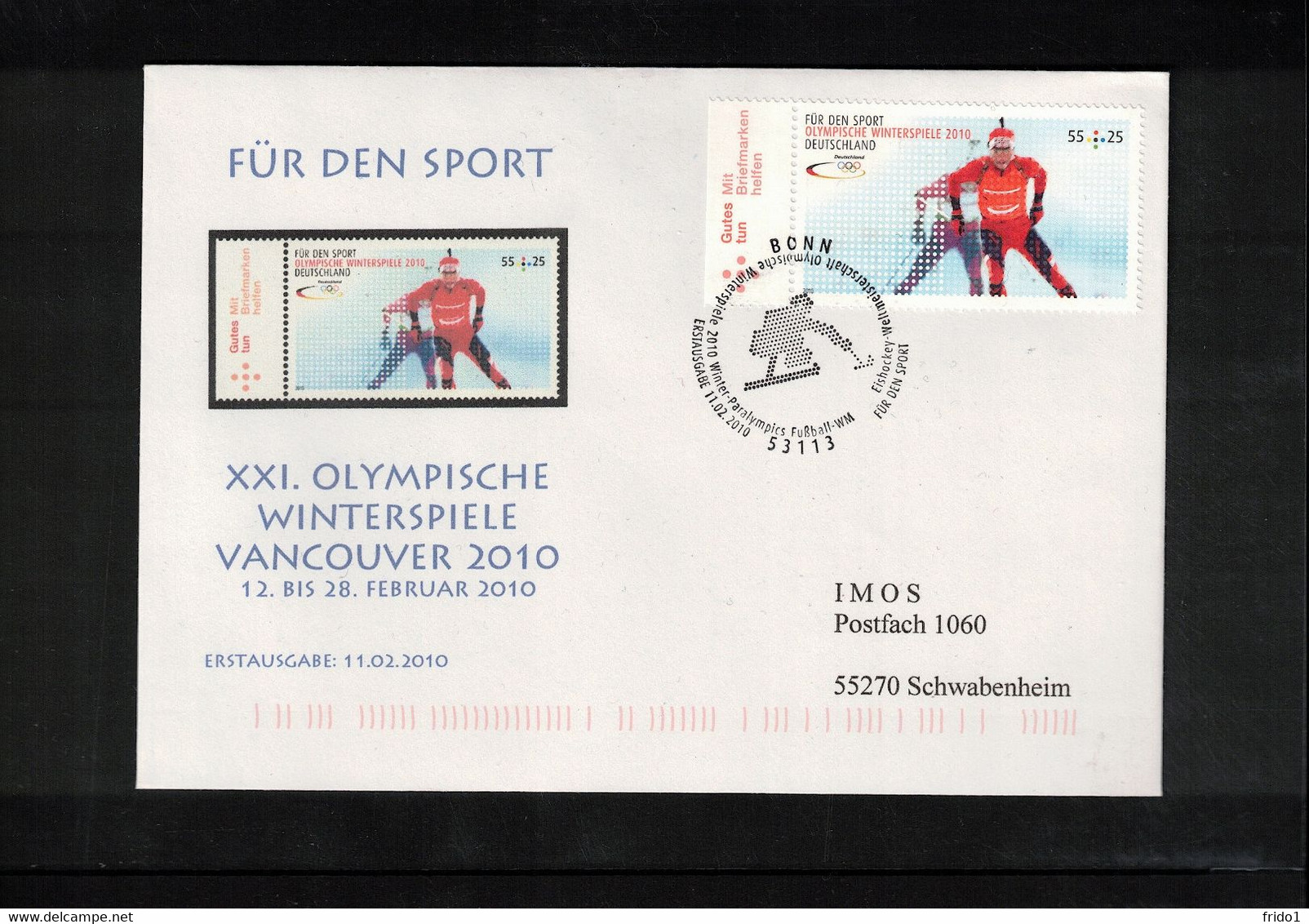 Germany / Deutschland 2010 Olympic Games Vancouver Interesting Cover - Winter 2010: Vancouver