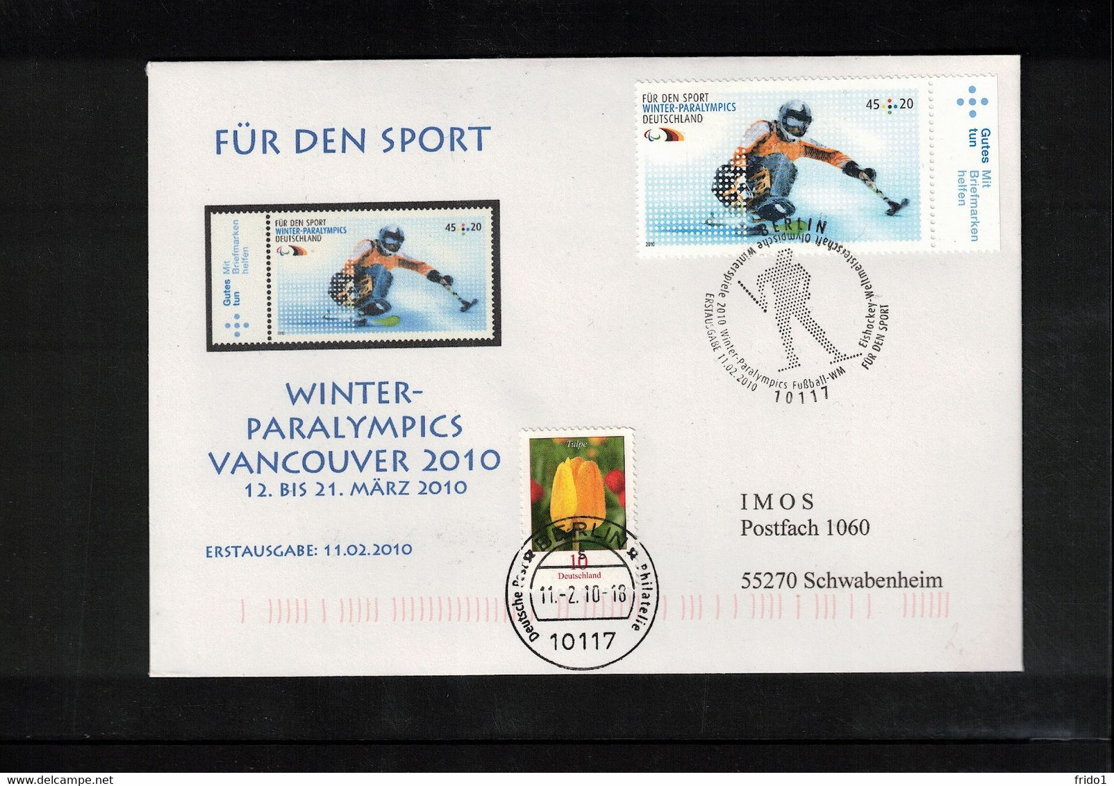 Germany / Deutschland 2010 Paralympic Games Vancouver Interesting Cover - Winter 2010: Vancouver