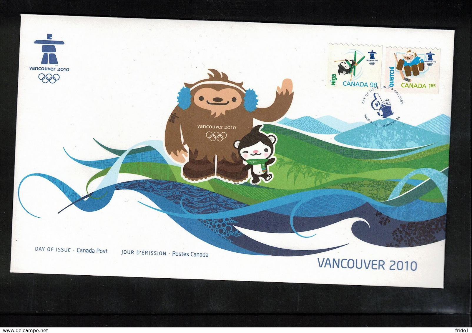 Canada 2009 Olympic Games Vancouver  FDC - Winter 2010: Vancouver