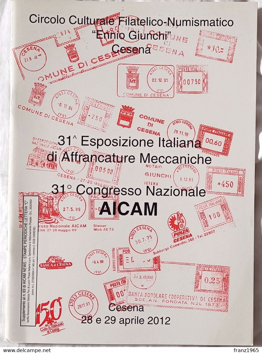 31 Mostra Italiana Di Affrancature Meccaniche - 31° Congresso AICAM, 2012 - Machine Postmarks