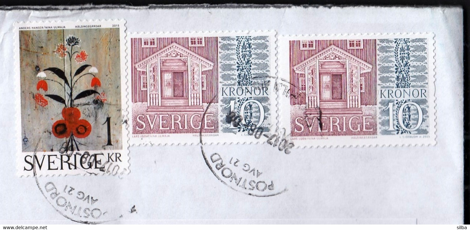 Sweden / 2015 Farmhouses Of Hälsingland 1 Kr, 10 Kr - Covers & Documents