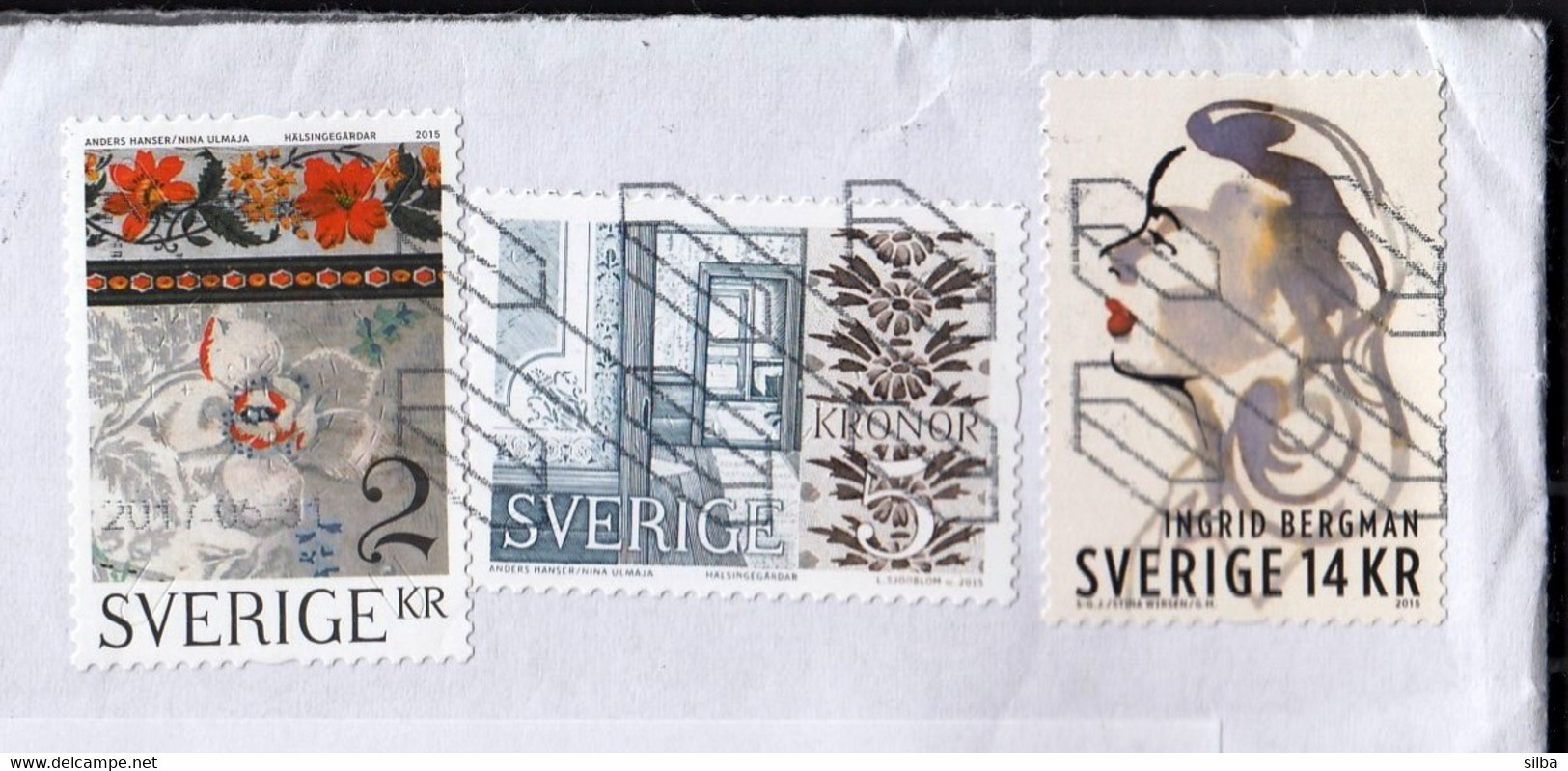 Sweden / 2015 Farmhouses Of Hälsingland 2 Kr, 5 Kr, Ingrid Bergman 14 Kr - Brieven En Documenten