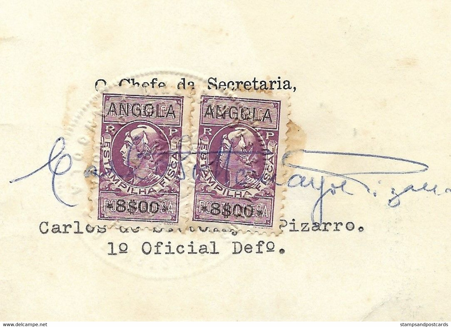 Angola Portugal Certificat Lycée Norton De Matos Nova Lisboa 1974 Timbre Fiscal High School Certificate Revenue Stamp - Covers & Documents